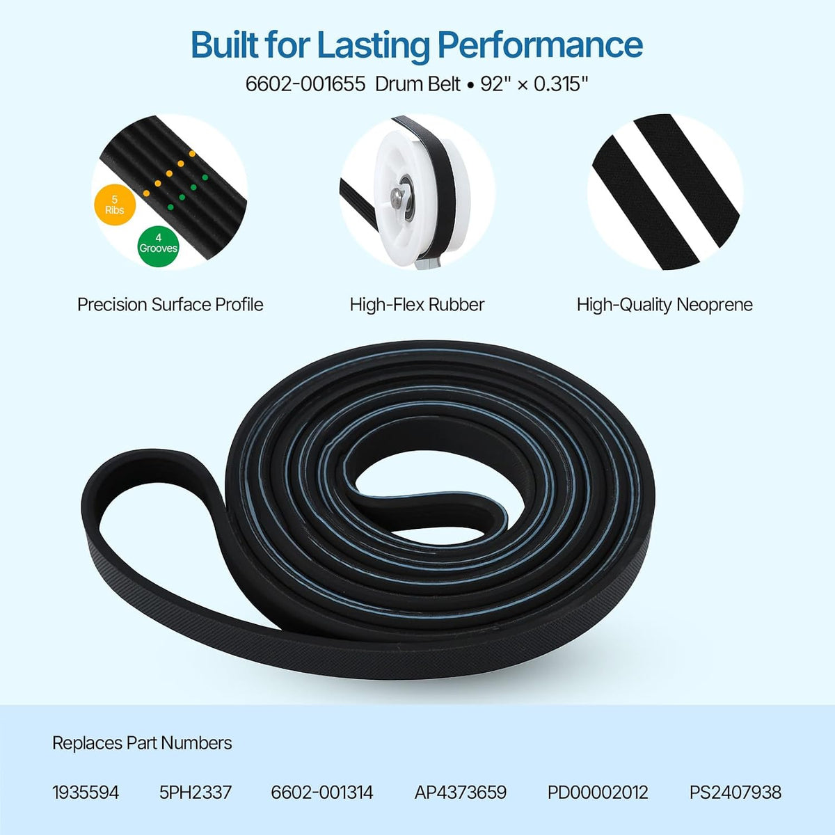 Dryer Repair Kit for Samsung, Ball Bearings on Rollers & Pulley, Quieter