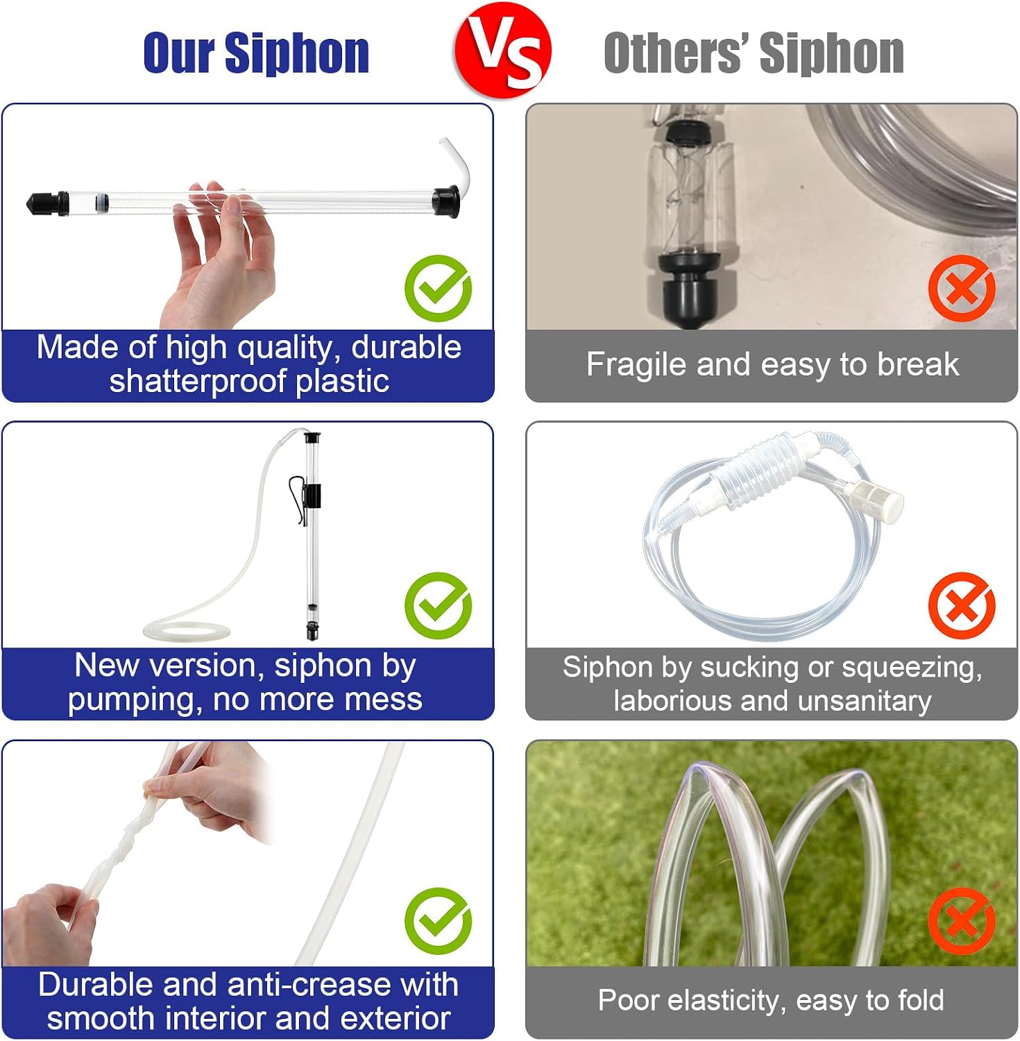 Siphon for Wine Making, Siphon Pump with 6 Feet of Tubing, Bottling Wand, Clamp, Bubble Airlock and Drilled Stopper