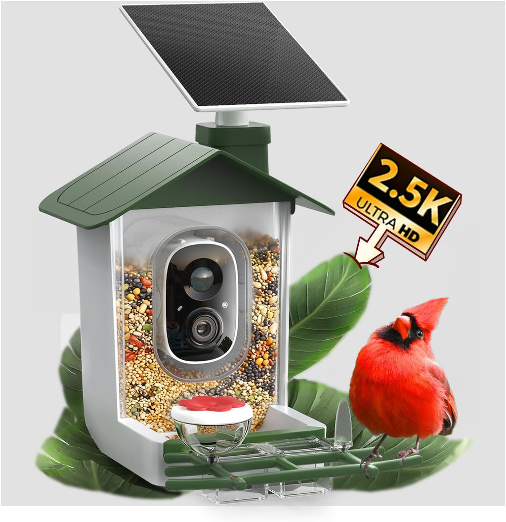 5MP Smart Bird Feeder with Camera, 30% Faster Solar Charging