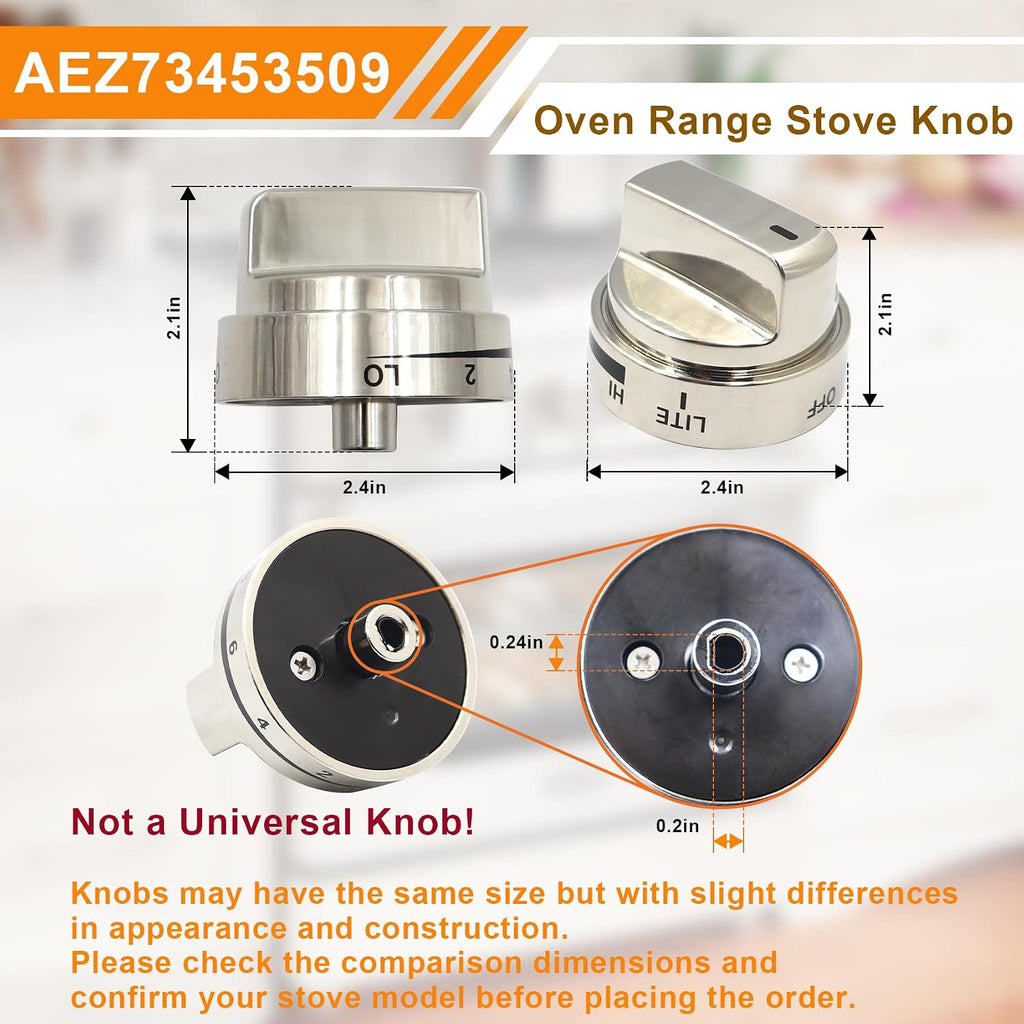 Azdele AEZ73453509 Stove knobs Replacements for Gas Range/Oven LRG3095ST LRG3091ST LRG3093ST LRG3035ST LDG3036ST,Replaces AEZ72909008 AP5669773 Knobs, 3 Ye-ars Warr-anty