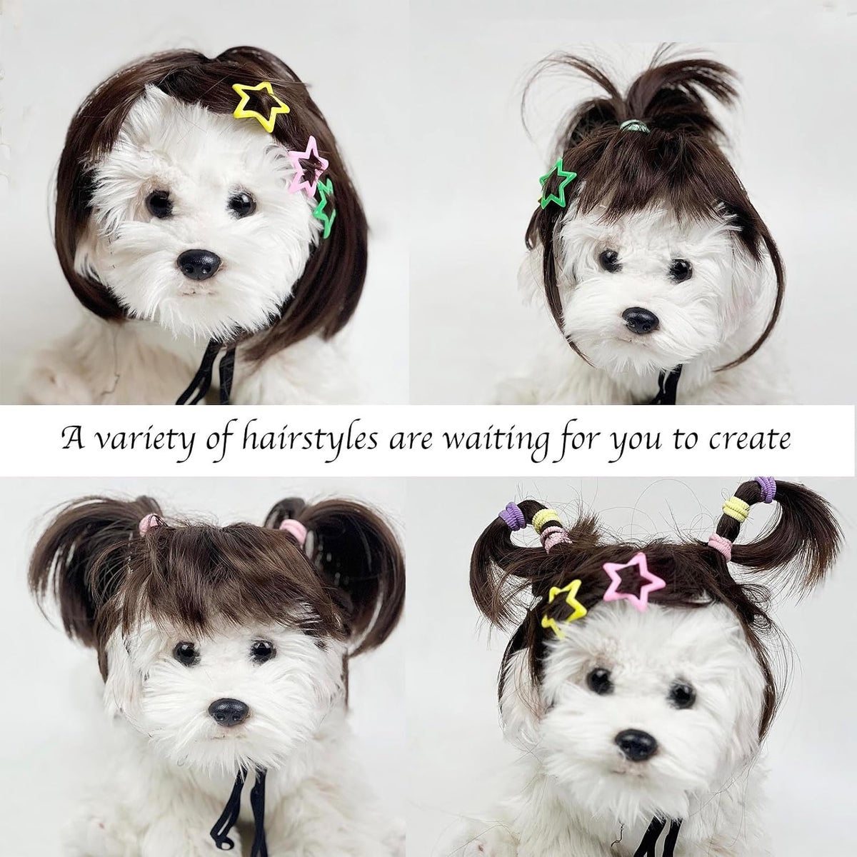 Funny Dog Costume Dog Bob Wig for Cat Doggie Wig