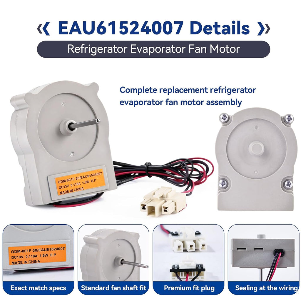 EAU61524007 Refrigerator Evaporator Fan Motor Compatible with LG