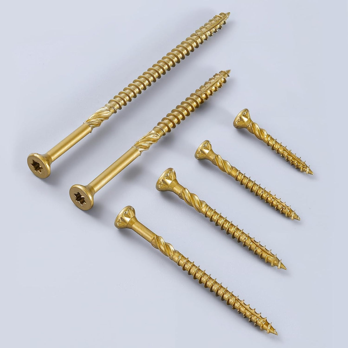 #9 x 2 in Multi-Purpose Wood Deck Screw for Interior and Exterior,Bugle Head,Golden Coated with T25 Bit Star Drive