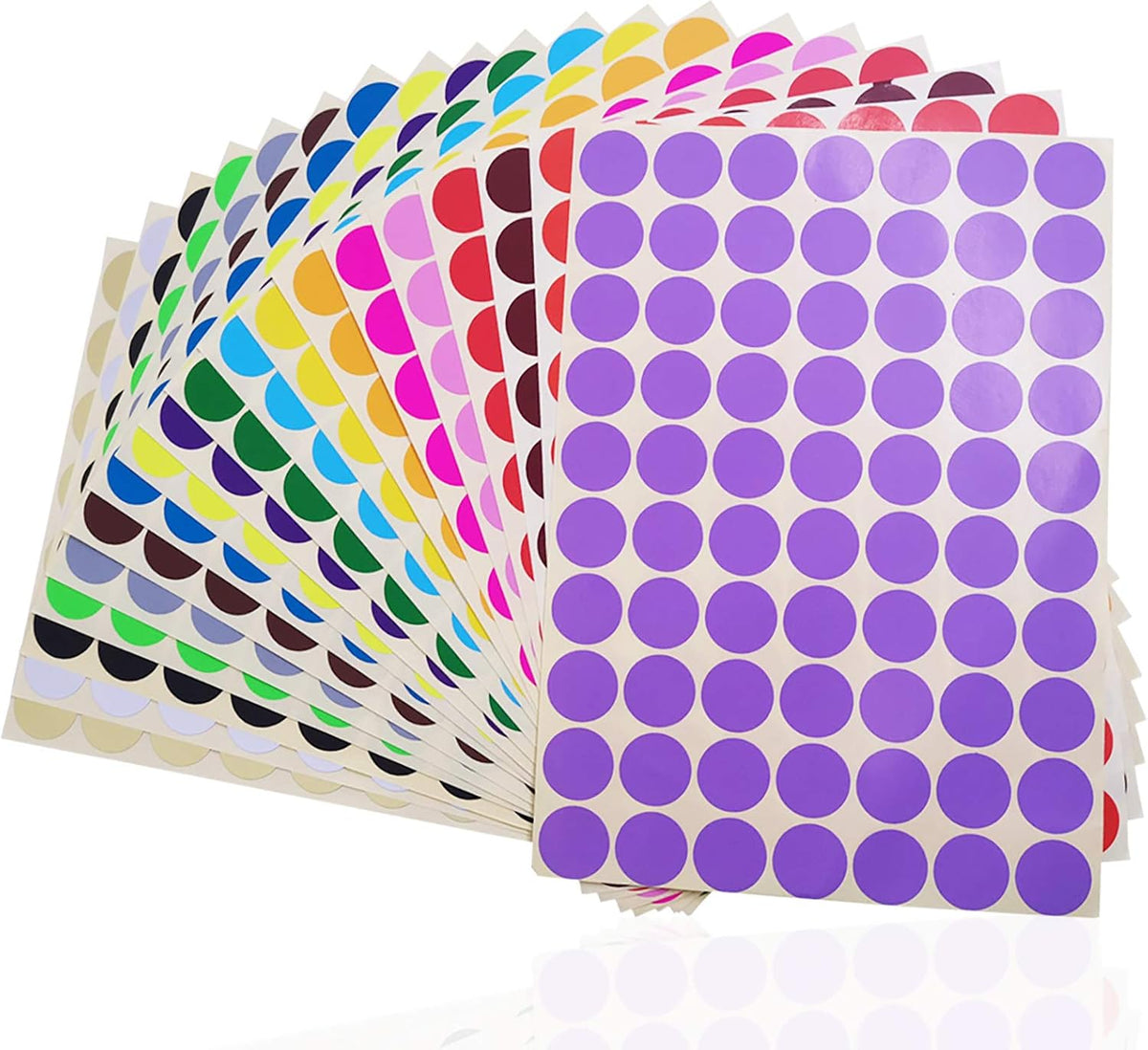 2800-Pack 3/4 Inch Round Color Coding Dots - 20 Vibrant Neon Colors, Removable Sticker Labels (70 per Sheet)