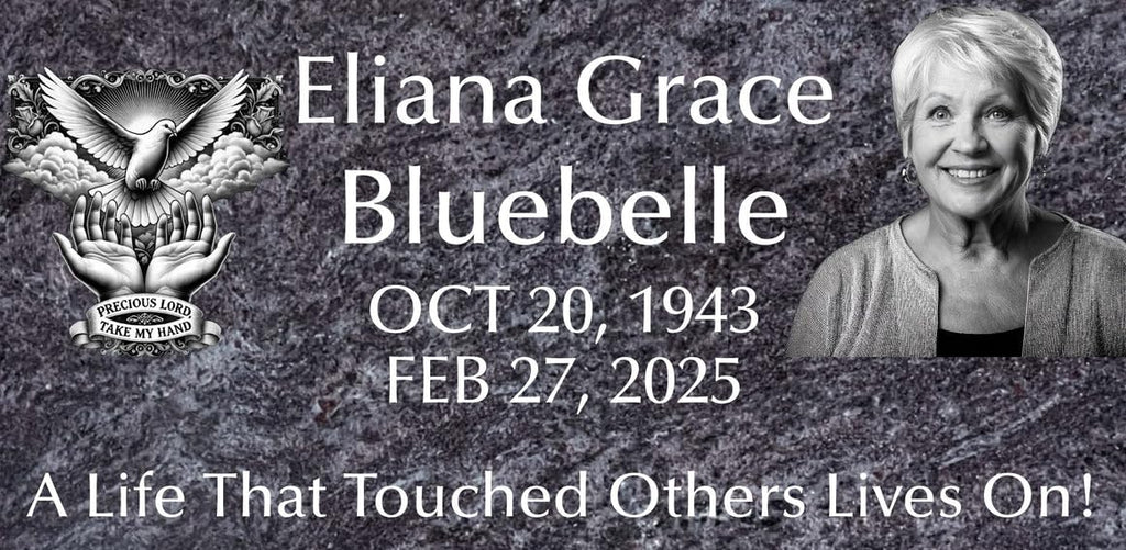 Bahama Blue LegacyHeadstone for Graves, 24x12x4 inches, Flat Gravestone