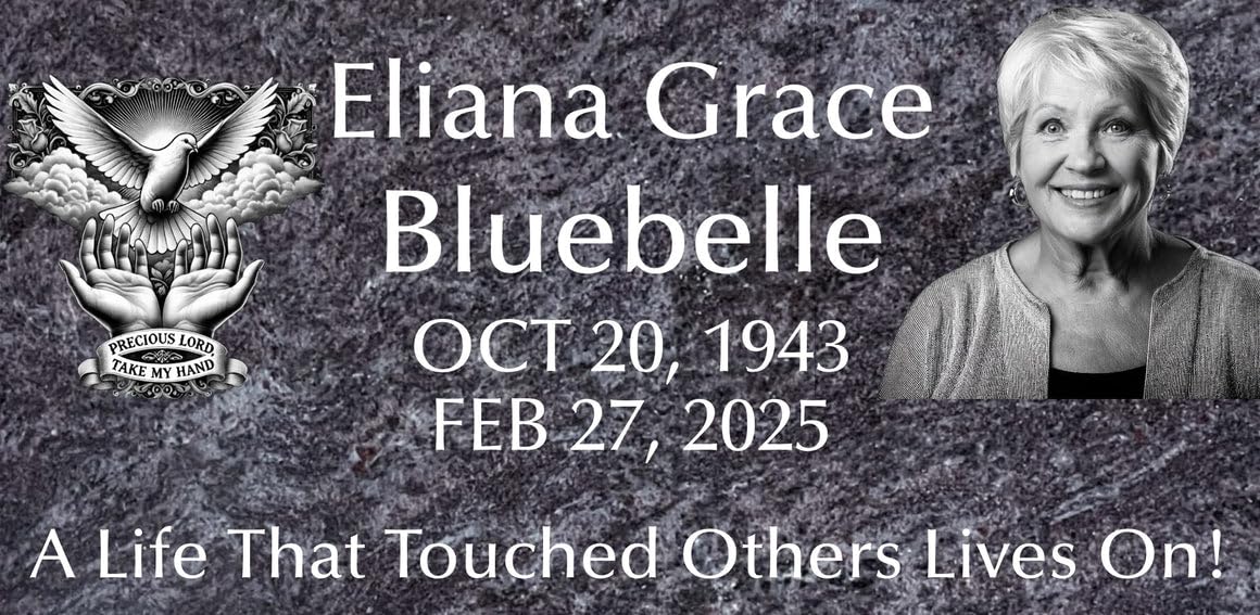 Bahama Blue LegacyHeadstone for Graves, 24x12x4 inches, Flat Gravestone