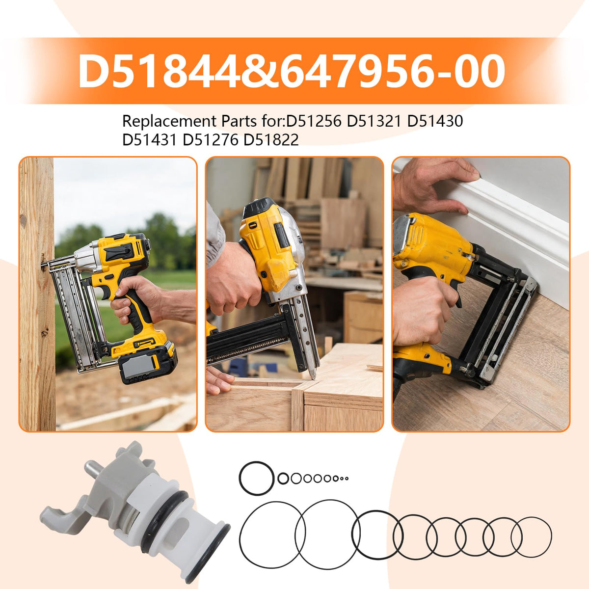 Xspeedonline O-Ring Rebuild Kit and Trigger Valve Assembly - for D51321 Type 1 Coil Roofing Nailer