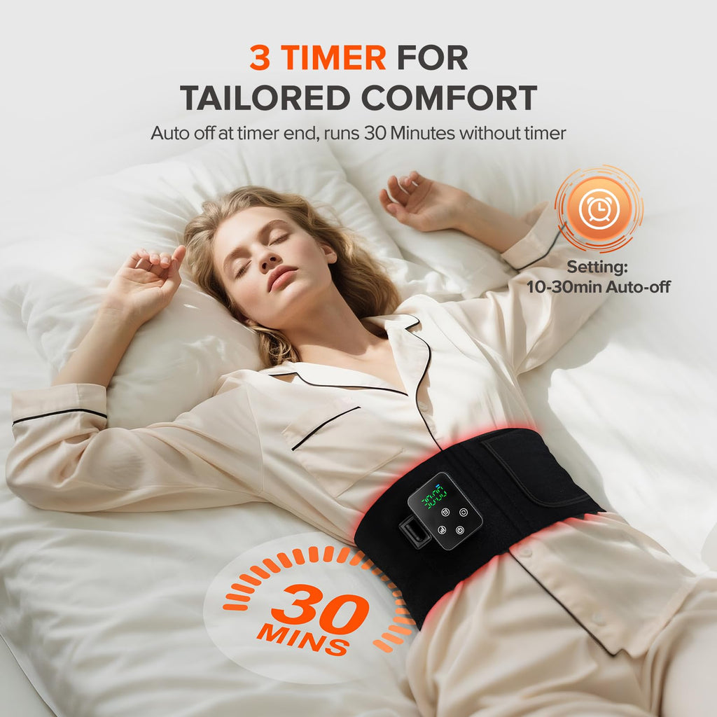 2-in-1 Cordless Red Light Therapy Belt, Wired & Wireless Controller
