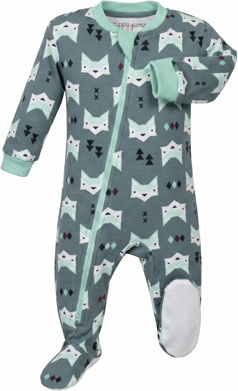– Zipper Organic Sleeper Footed Onesies Sleeper Baby Pajamas with Inseam Zipper