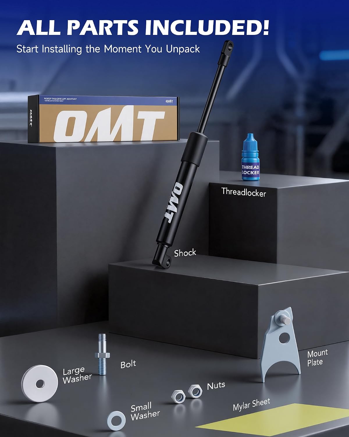 OMT Truck Tailgate Assist Shock Compatible with 99-06 Silverado Sierra