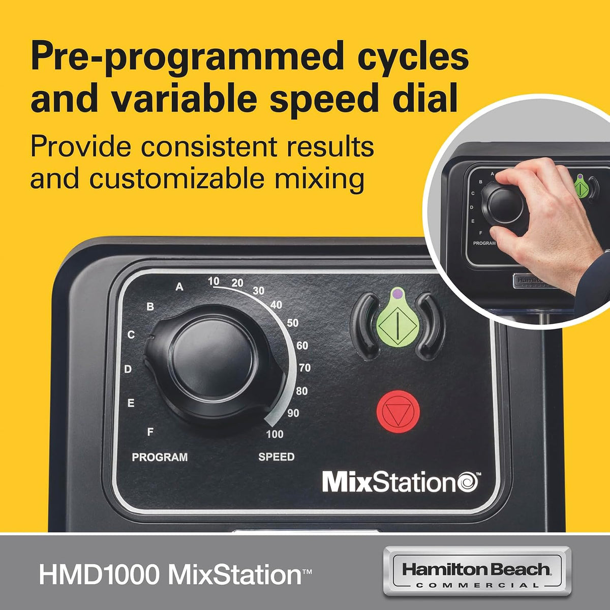 MixStation Drink Mixer, 3/4 HP Motor, Programmable, Variable Speed, Easy to Clean, NSF Certified, HMD1000 BLACK