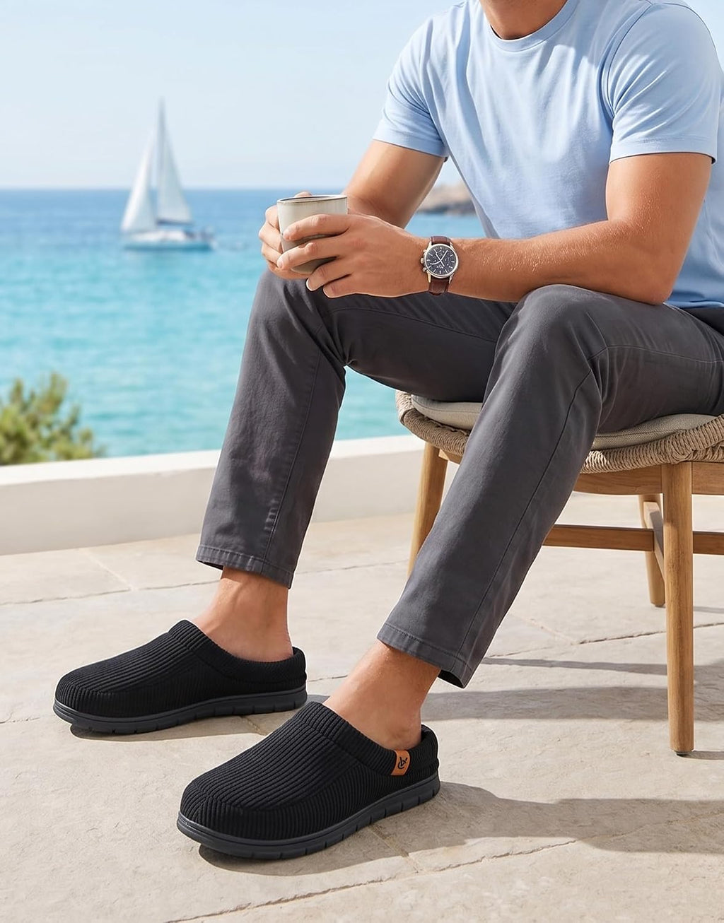 Men's Memory Foam Slippers Comfy Durable Moccasin House Shoes |