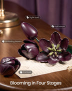 Dark Purple Tulip Flowers Building Set Botanical Bouquet for Her