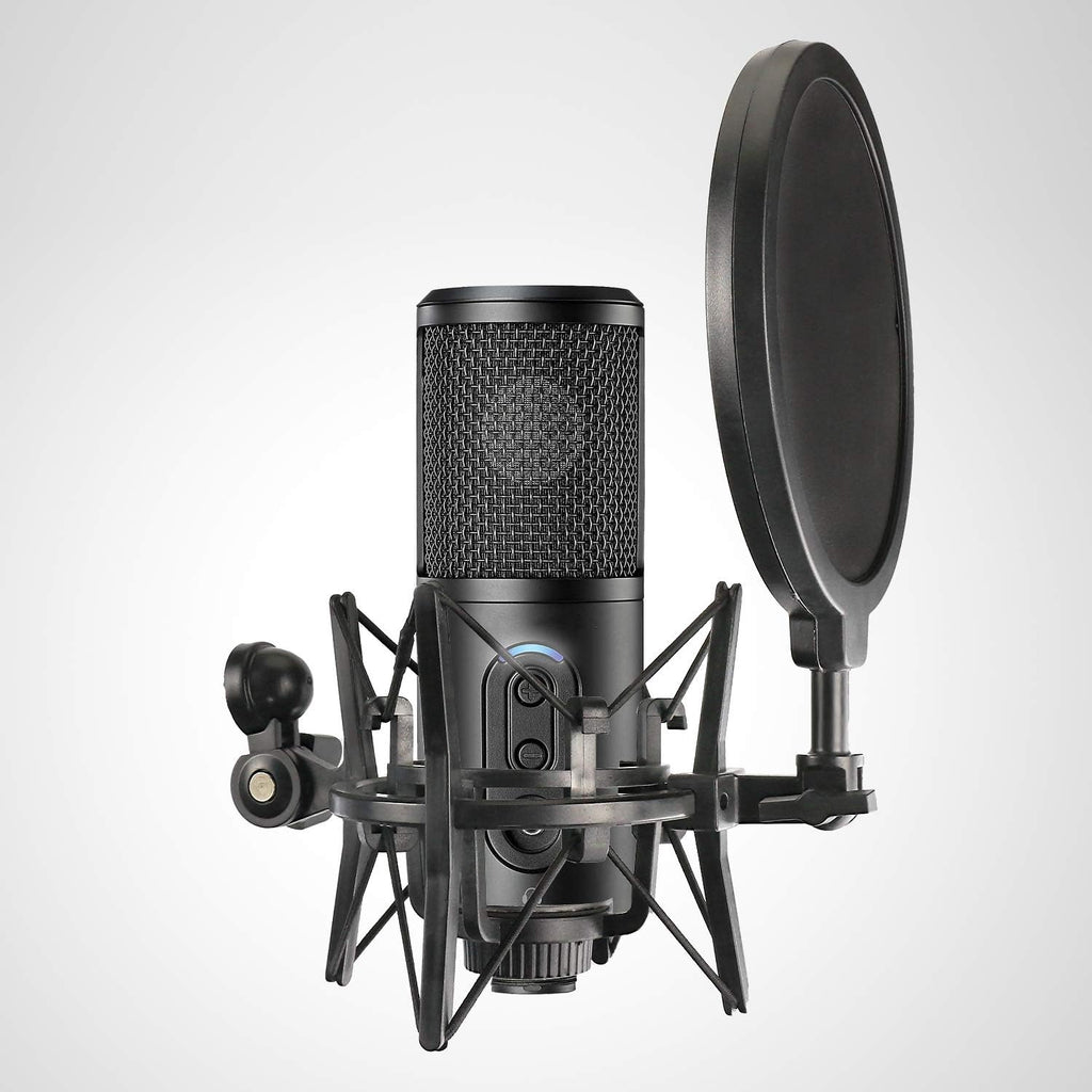 ATR2500X Shock Mount with Pop Filter, Windscreen and Shockmount to Reduce Vibration Noise Matching Mic Boom Arm Stand