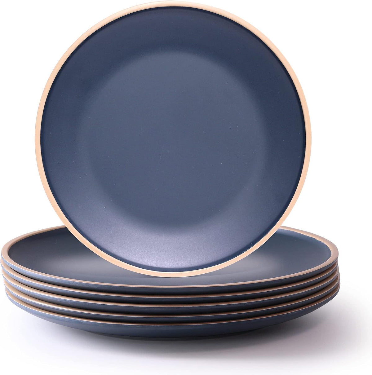 Melamine Dishes Sets of 6, Melamine Plates,10.5 Inch Dinner Plates, Outdoor Dinnerware Sets, Unbreakable, BPA Free