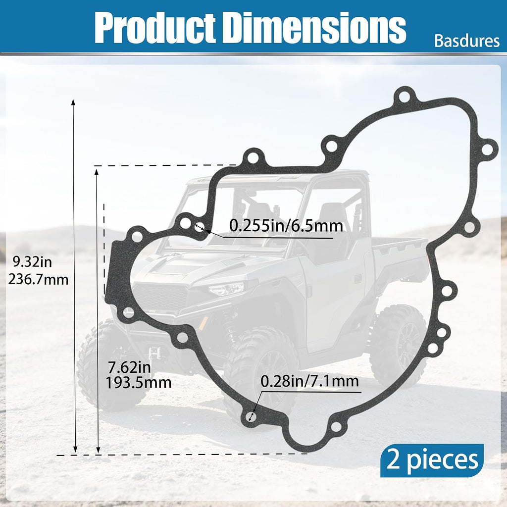 Stator Cover Gaskets, Compatible with 5814160 & 5813758 (2 Pack)