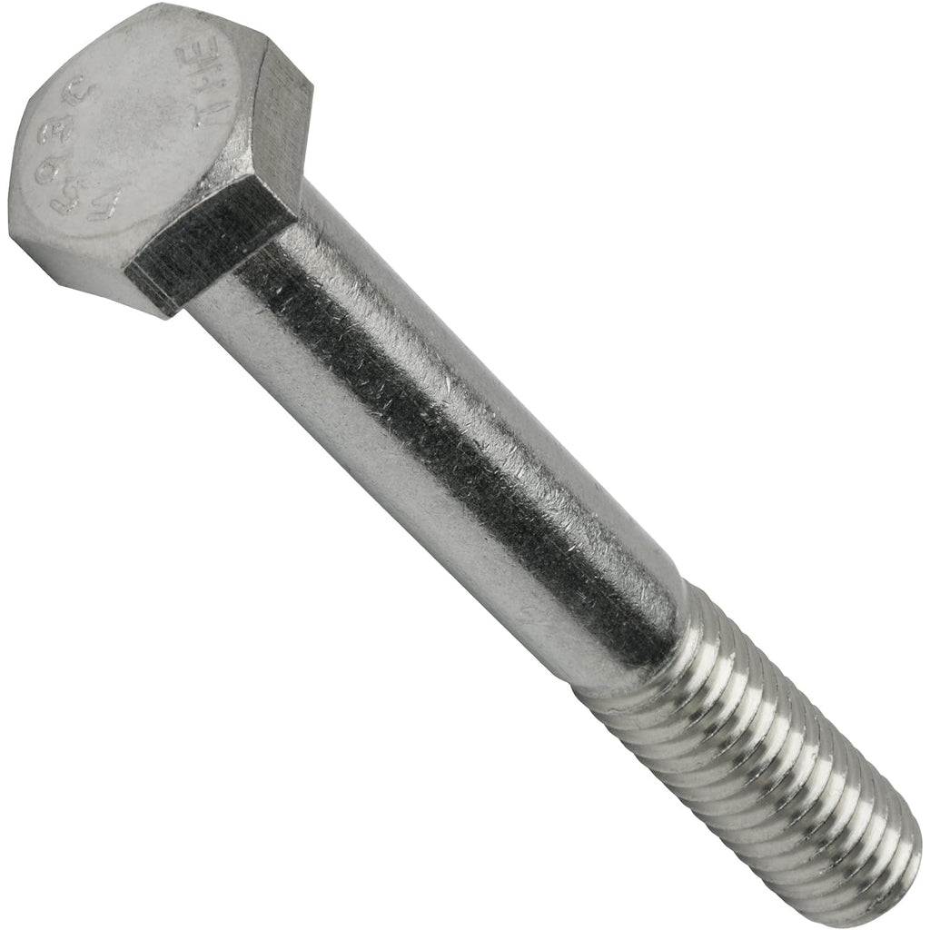 1/2-13 x 4-1/2" Hex Head Cap Screw Bolts, External Hex Drive, Stainless Steel 304, Partially Threaded, Stainless Steel, Quantity 5 By Fastenere