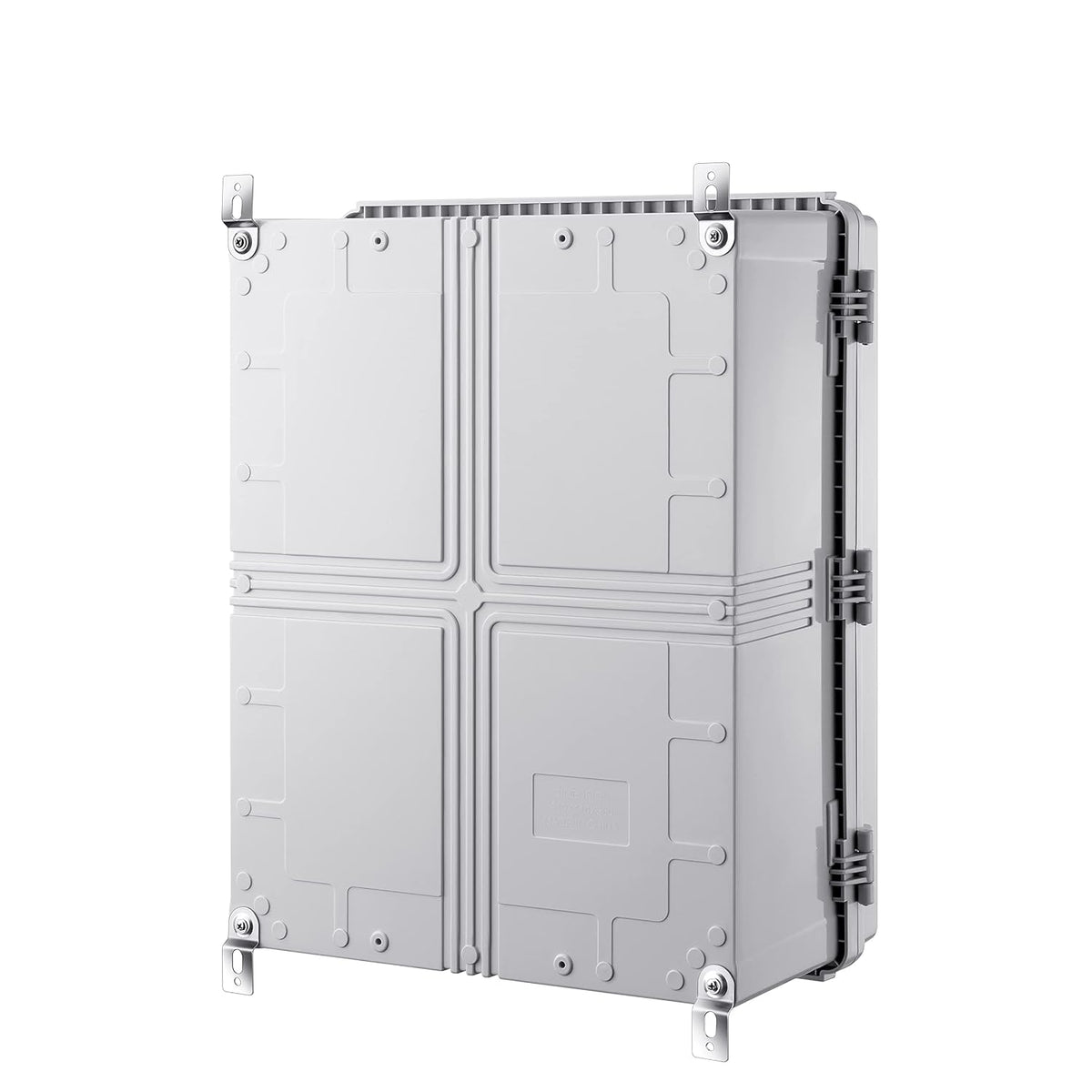 Gratury Junction Box, IP67 Waterproof Plastic Enclosure for Electrical Project, Hinged Grey Cover, Includes Mounting Plate and Wall Bracket