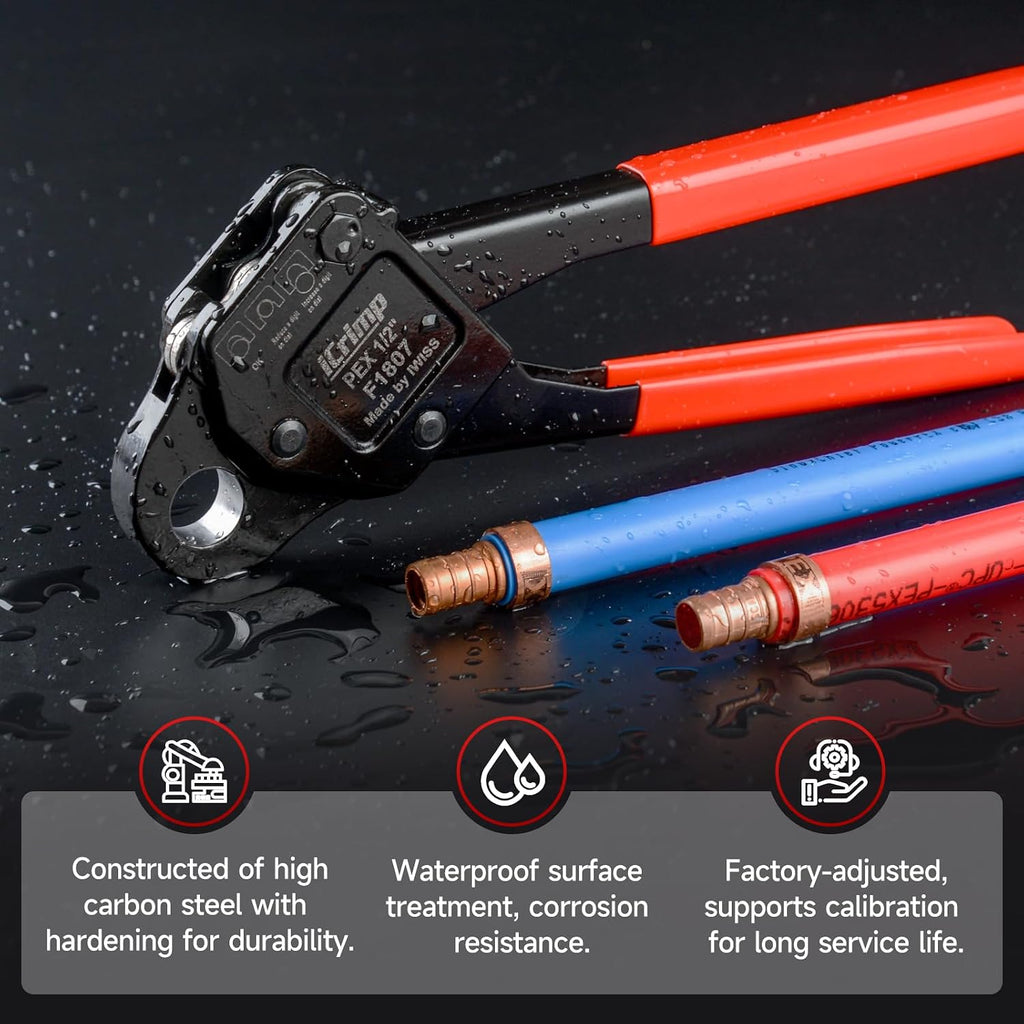 iCrimp Angle Head F1807 PEX Pipe Crimping Tool for 1/2-inch Copper Rings
