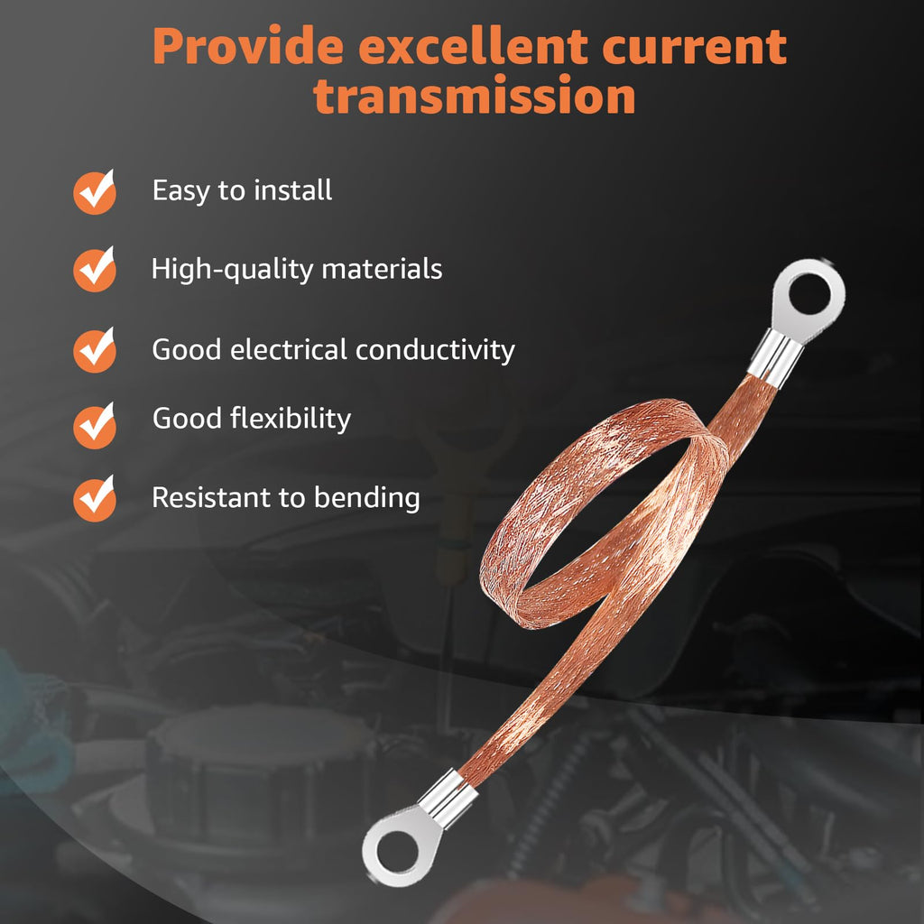 12 Pcs 10/15/20 Inch Engine Ground Strap Kit