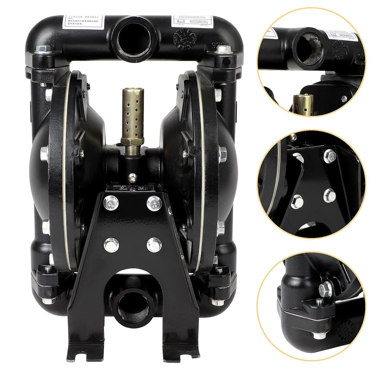 Air Operated Double Diaphragm Pump 1 IN Outlet 35 GPM Pneumatic Transfer