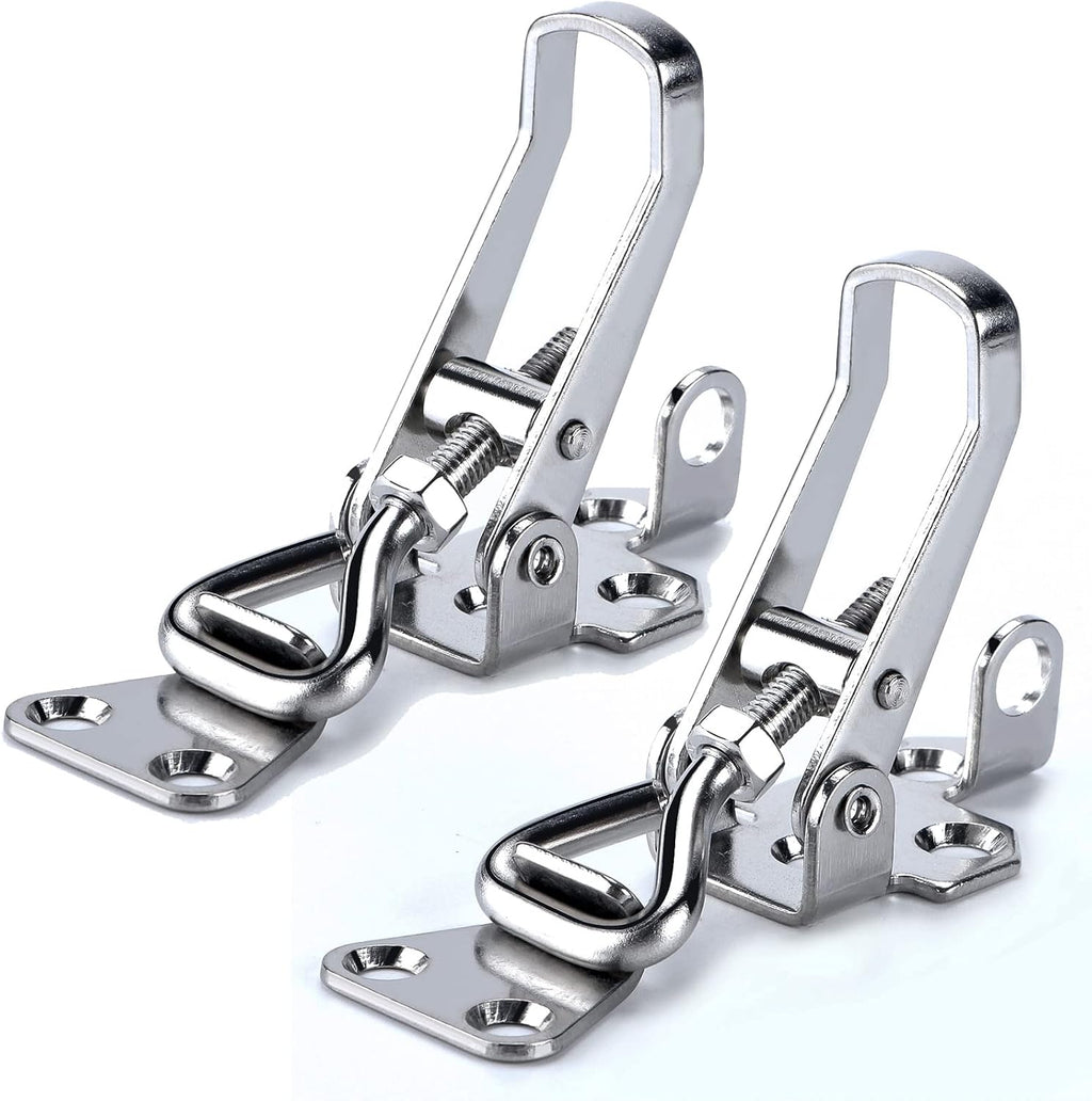 2PCS Toggle Latch Clamp Stainless Steel Cabinet Hinge Lockable clamp,Boat Anti Rattle Latch