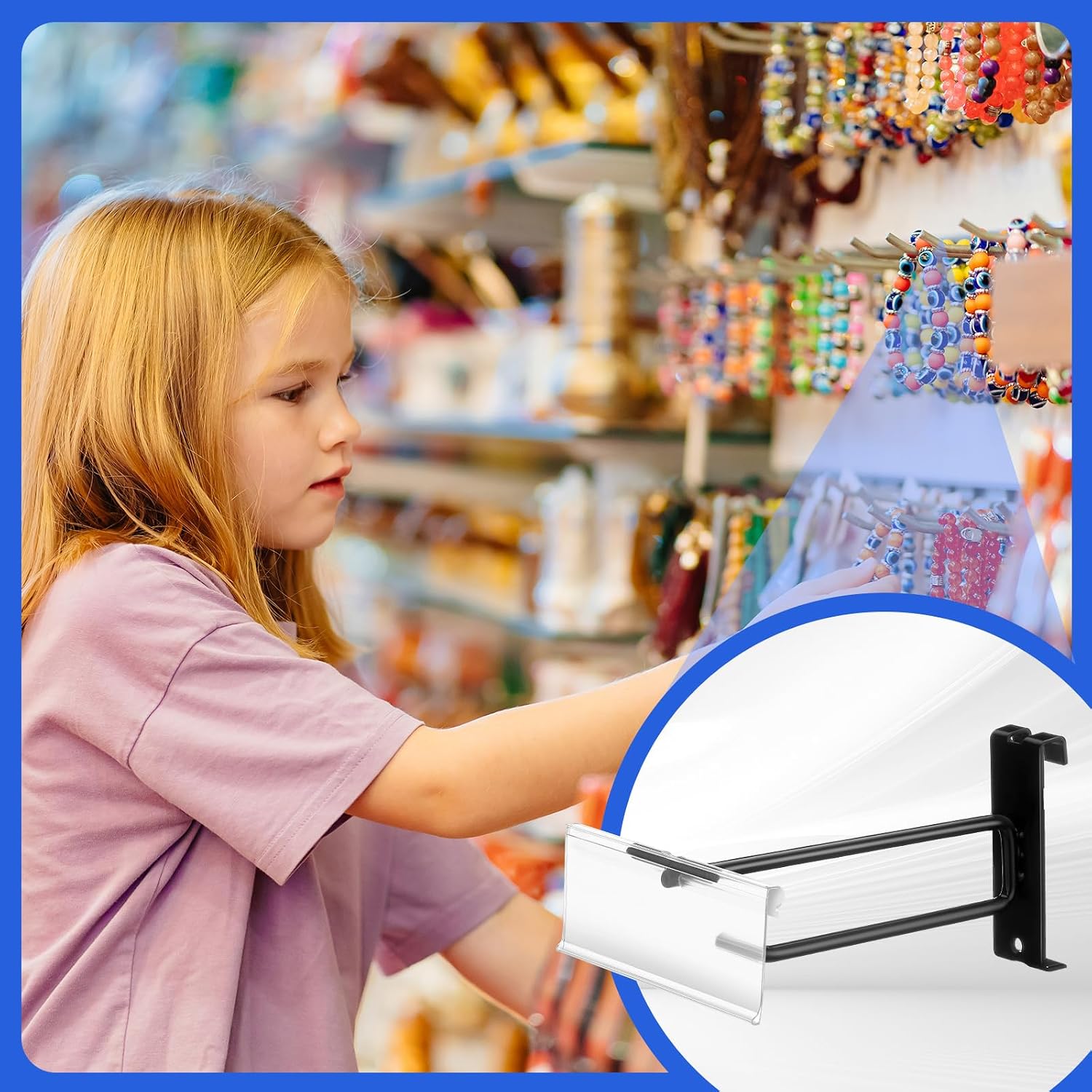 25 Set 6 Inch Grid Wall Hooks, Gridwall Accessory Rack Hooks Panel Hanger, Heavy Duty Double Bar with Price Tag Black