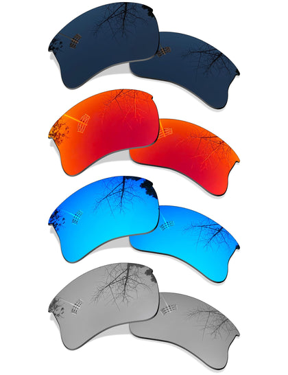 4 Pair Polarized Replacement Lenses for Oakley Half Jacket 2.0 XL - Black+Blue+Silver+Red