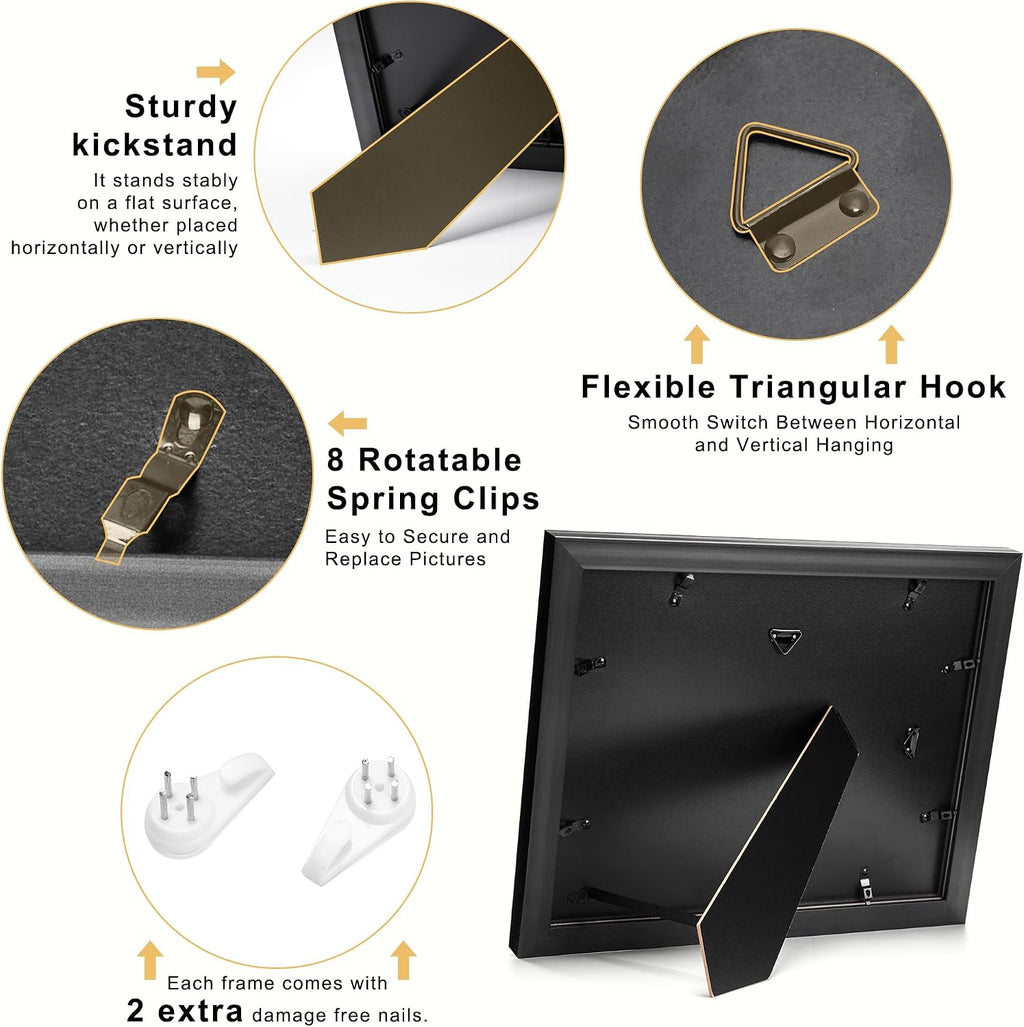 Diploma Frame 8.5 x 11 with Black over Gold Mat or Display 11x14 Diploma Frame 11x14 without Mat, High Definition