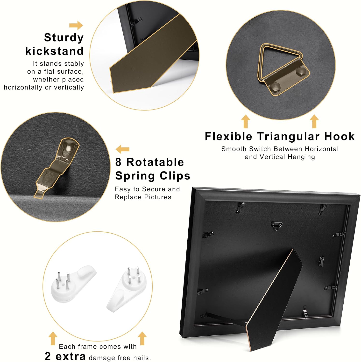 Diploma Frame 8.5 x 11 with Black over Gold Mat or Display 11x14 Diploma Frame 11x14 without Mat, High Definition