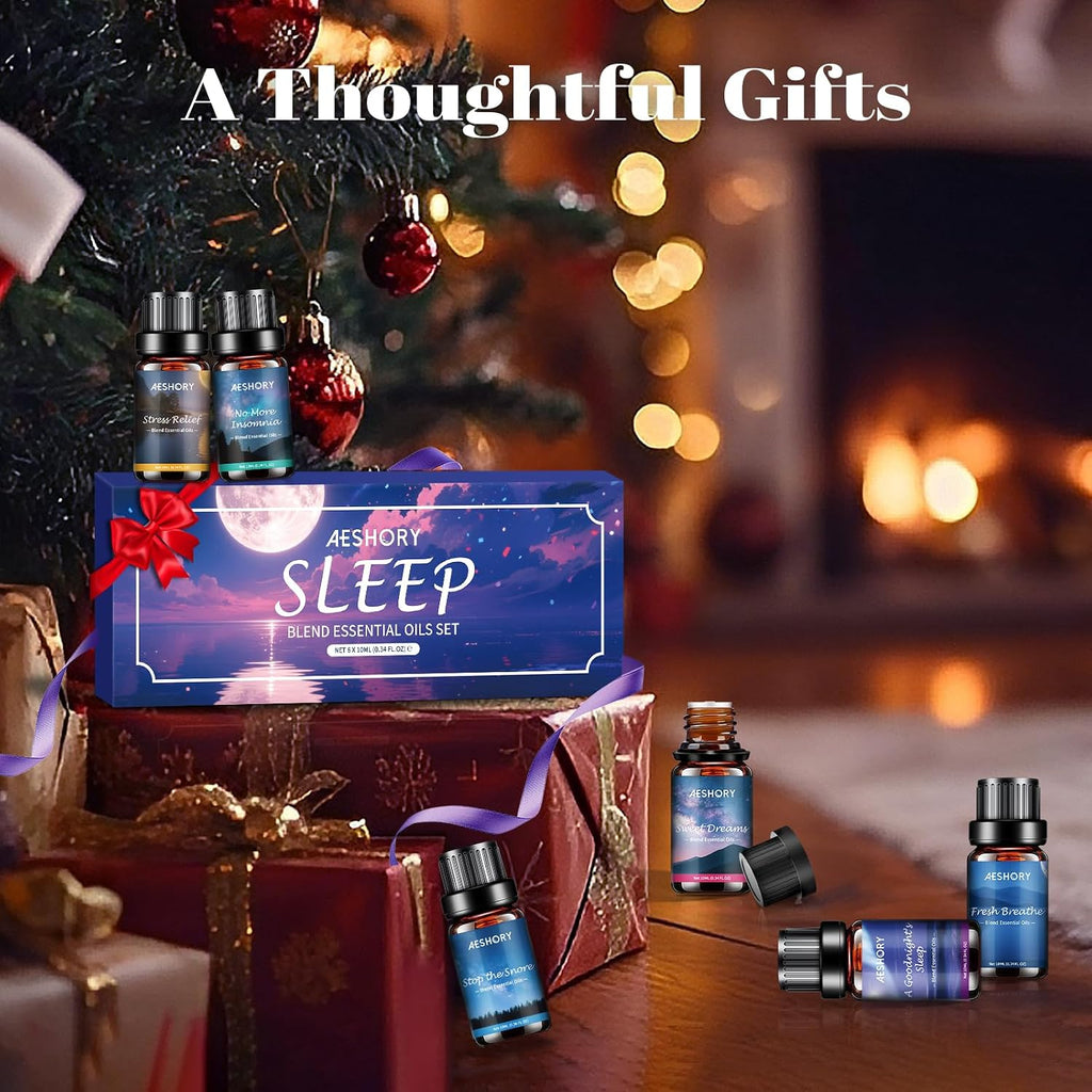 Sleep Essential Oils Set, Natural Essential Oil for Diffusers for Home,6 x 10ml Fragrance Oil Scented Oils, Deep