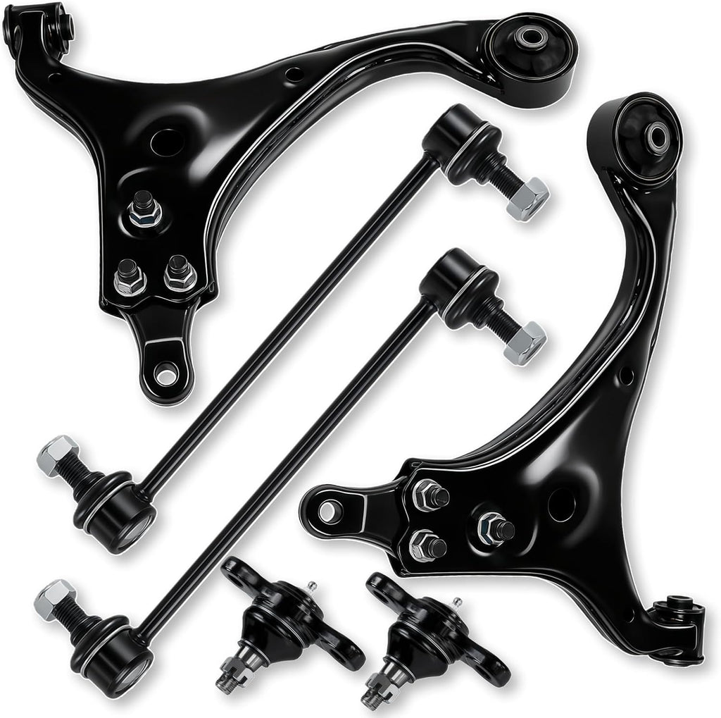 6Pcs Front Lower Control Arms Ball Joint Sway Bar End Compatible with Fit for Hyundai Elantra 2009 2010, Elantra Models with 2.0L Engine 2011 2012, Replace OE# K641580 K641581 K500074 K750032