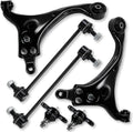 6Pcs Front Lower Control Arms Ball Joint Sway Bar End Compatible with Fit for Hyundai Elantra 2009 2010, Elantra Models with 2.0L Engine 2011 2012, Replace OE# K641580 K641581 K500074 K750032