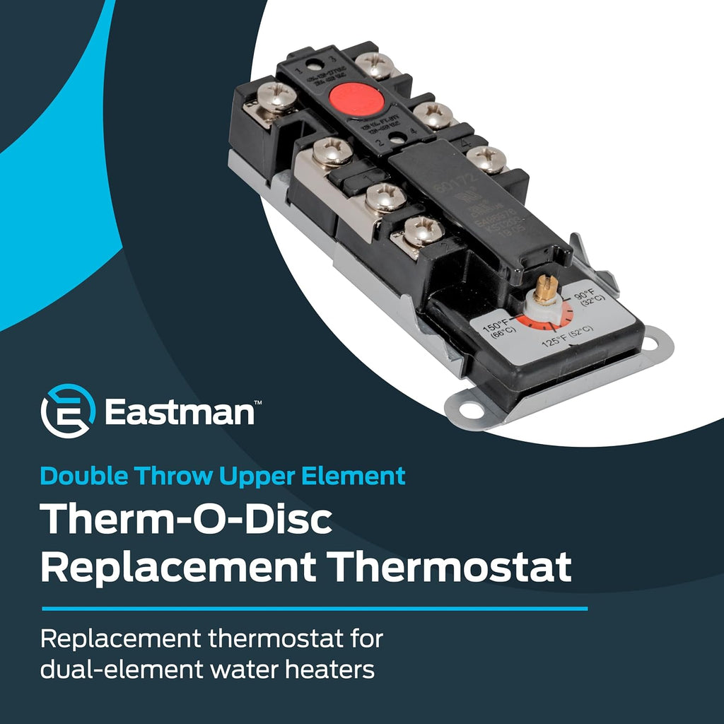 Eastman 60172N Double Throw Upper Element Thermostat for Water Heaters, Black