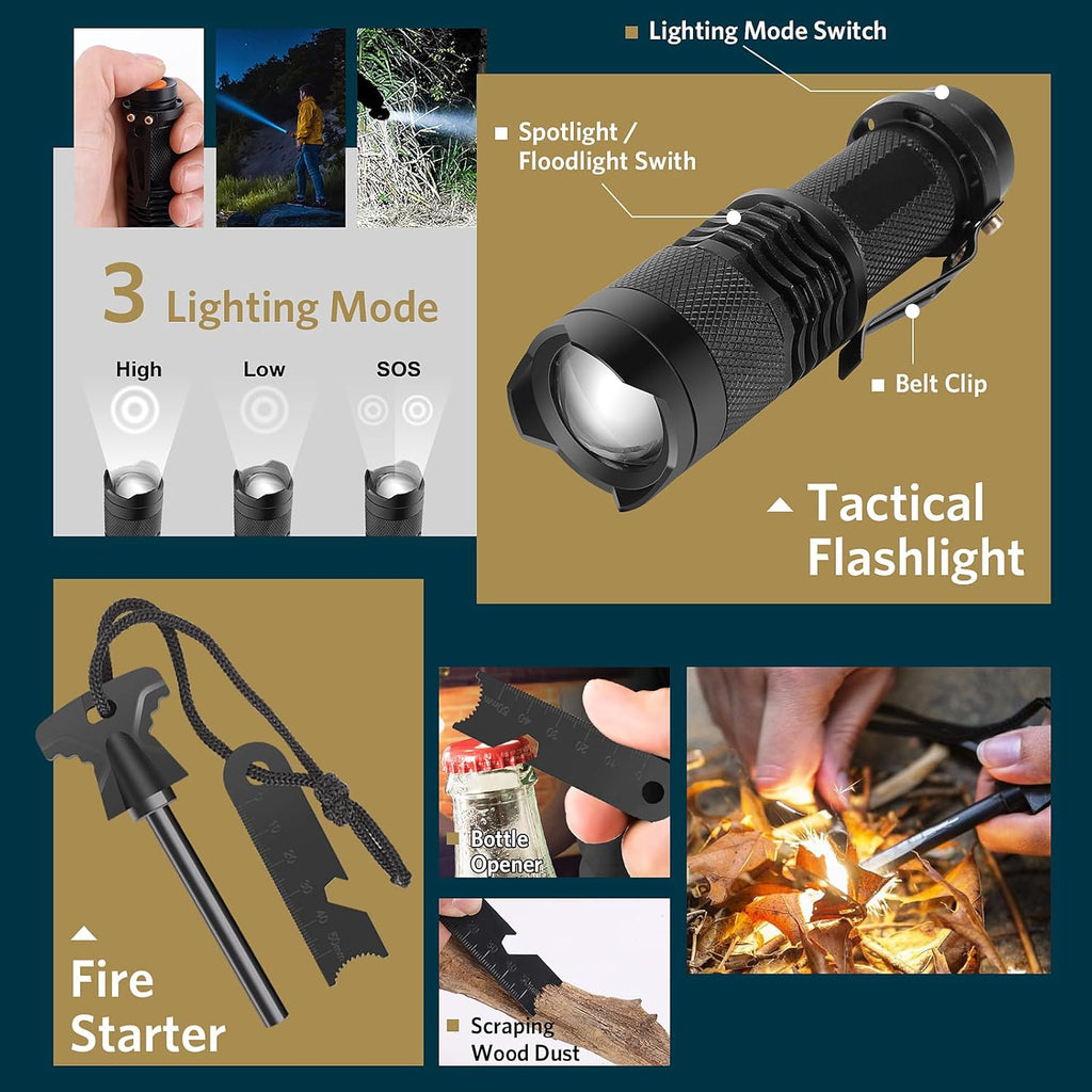 Gifts for Fathers Day Survival Kits for Men Dad Husband Him, 13 in 1 Survival Gear and Equipment Tactical Tools for