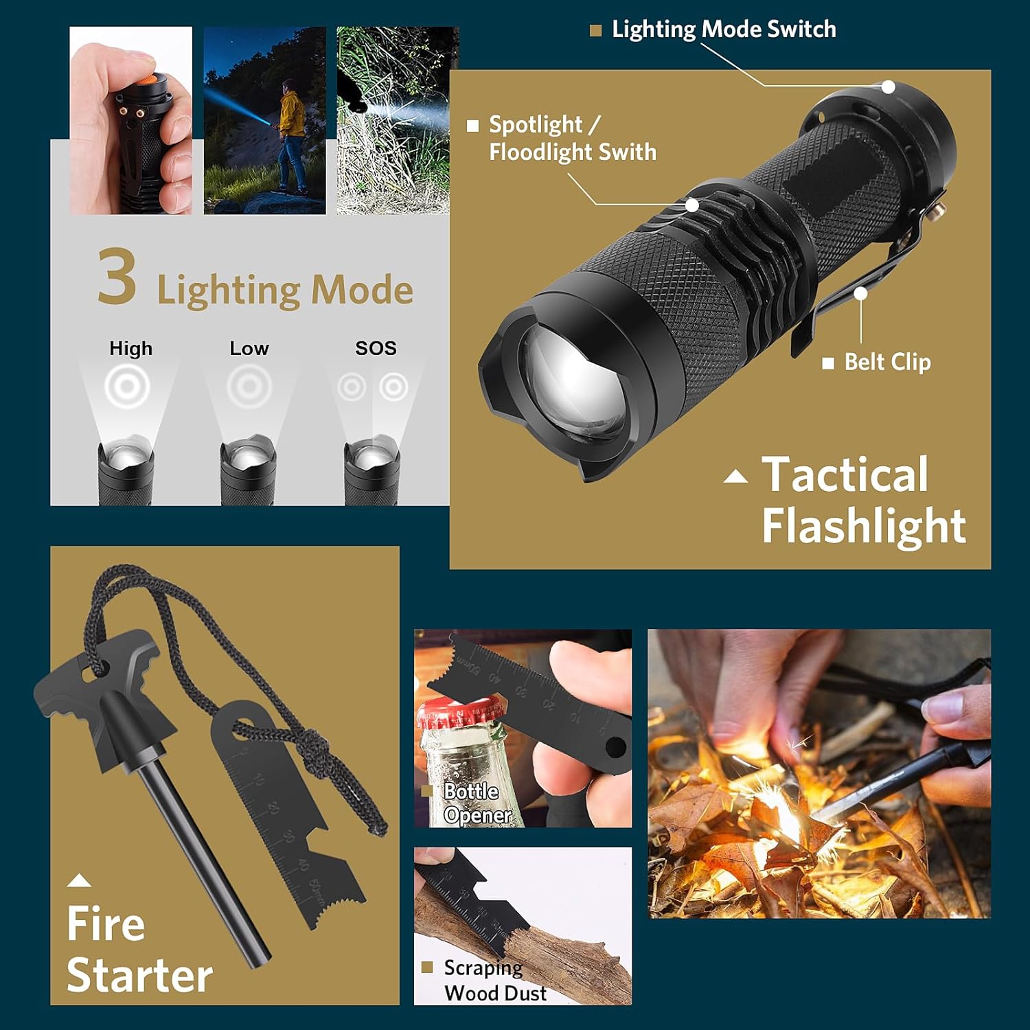 Gifts for Fathers Day Survival Kits for Men Dad Husband Him, 13 in 1 Survival Gear and Equipment Tactical Tools for