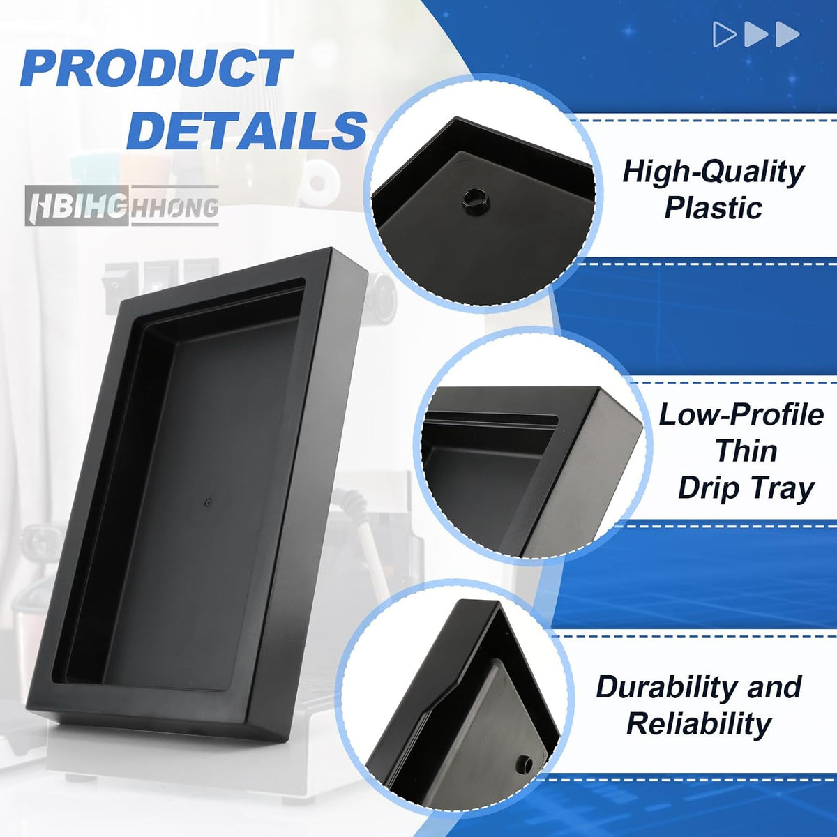 Low Profile Thin Drip Tray Kit for Traditional Espresso Coffee Machine