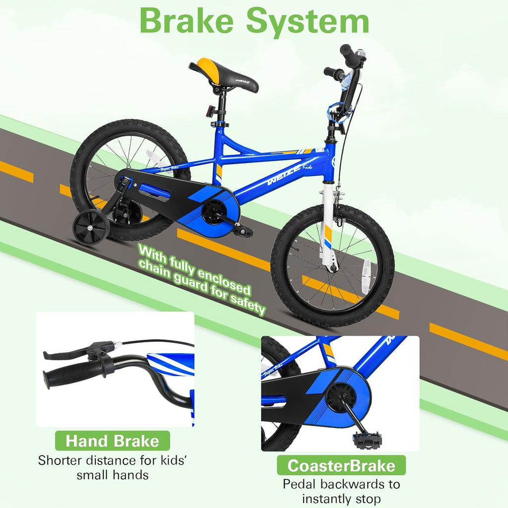 Kids Bike, 14 16 20 Inch Children Bicycle for Boys Girls Ages 4-12 Years Old Coaster Brake Multicolor