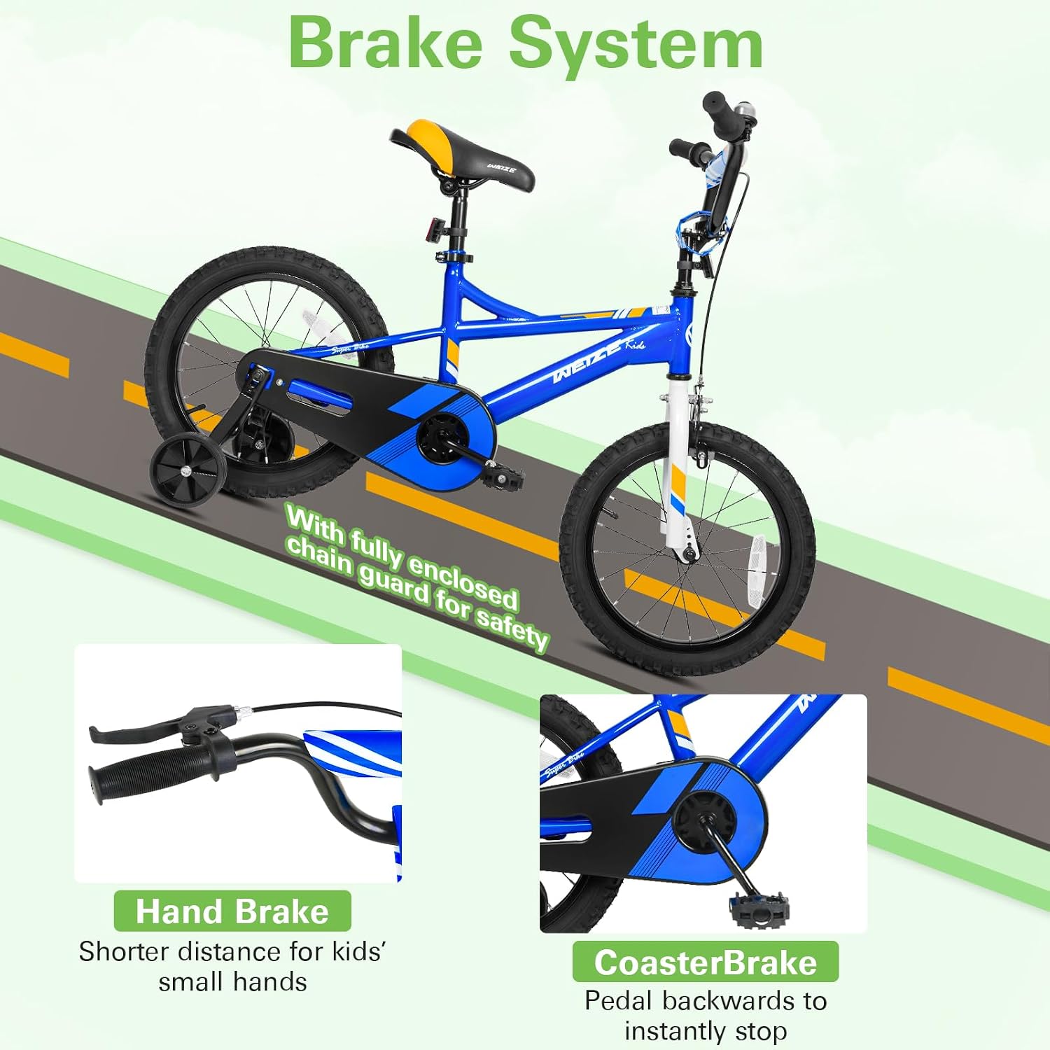 Kids Bike, 14 16 20 Inch Children Bicycle for Boys Girls Ages 4-12 Years Old Coaster Brake Multicolor