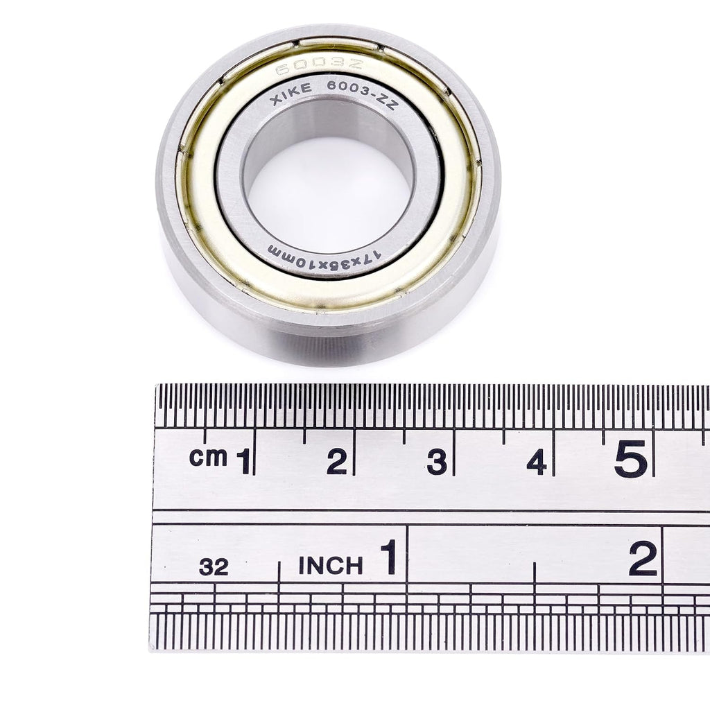 XIKE 6003ZZ Shielded Deep Groove Ball Bearings, 17x35x10 mm, 6-Pack