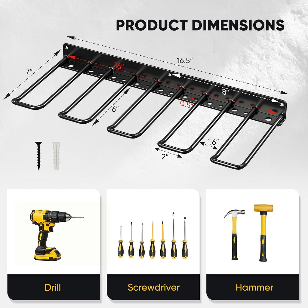 Power Tool Organizer, 4 Drill Holder Wall Mount, Heavy Duty Garage Tool Organizer and Storage, Suitable Tool Rack for