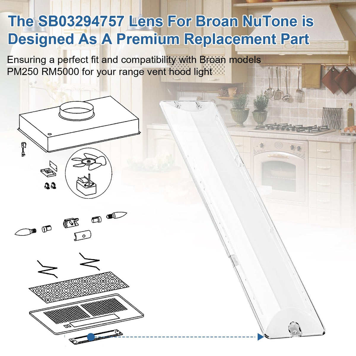 SB03294757 Range Hood Light Cover Replacement for Broan Range Vent Hood