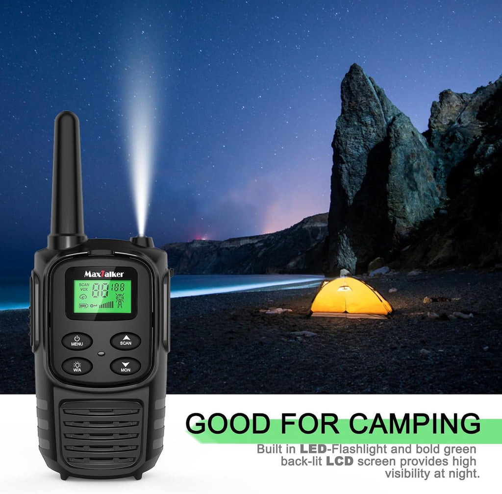 Walkie Talkies Long Range for Adult, MT10 Rechargeable Walkie Talkies FRS Two Way Radio, NOAA, 1200mAh Li-ion Battery