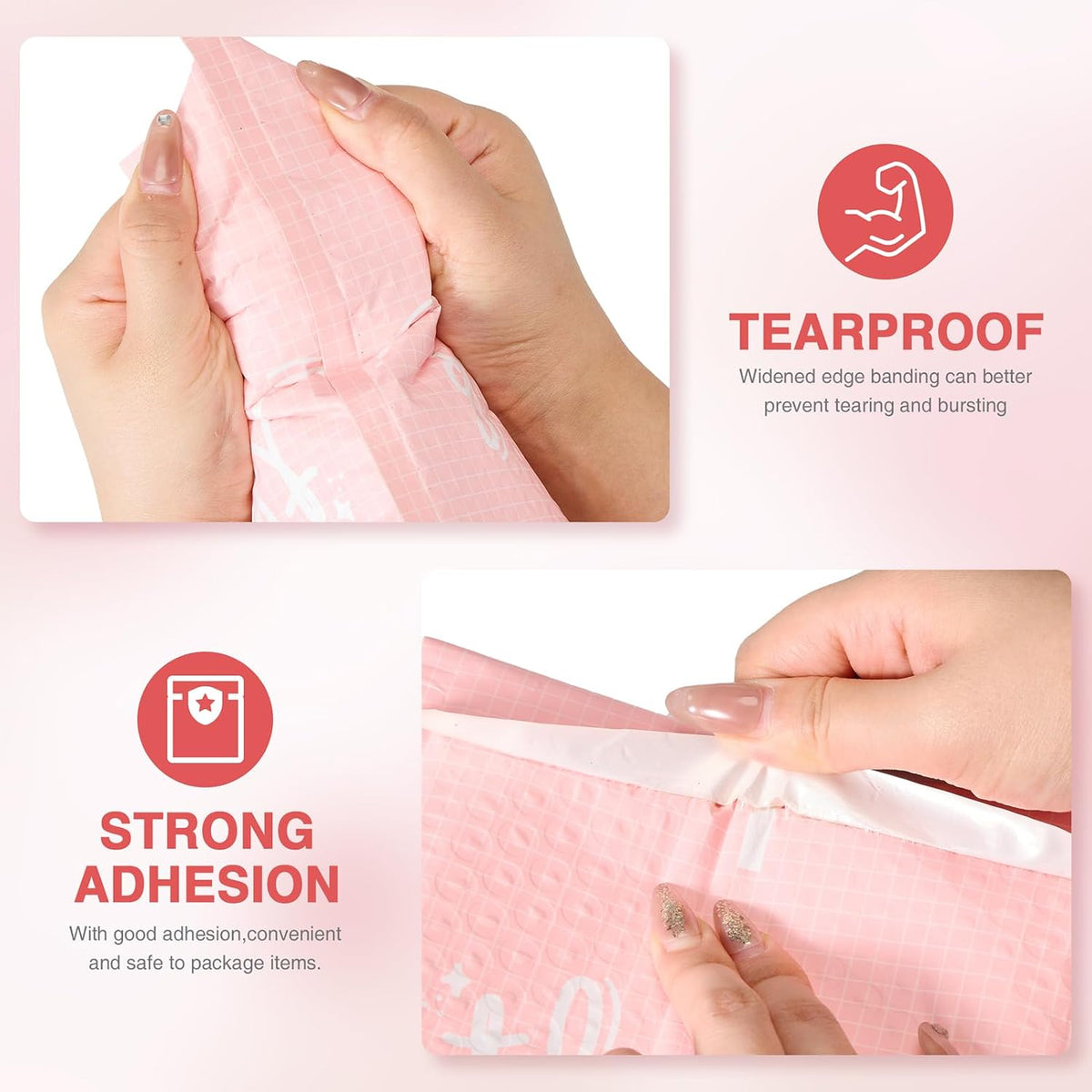 Bubble Mailers 6x10 Inch Pink 100 Pack Waterproof Bubble Mailer