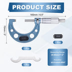 HARFINGTON Metric Outside Micrometer 25-50mm Range +/-0.01mm Accuracy,Blue