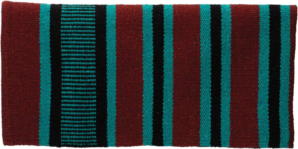 Weaver Leather Double Weave Saddle Blanket, Burgundy/Turquoise/Black, 32" x 64"