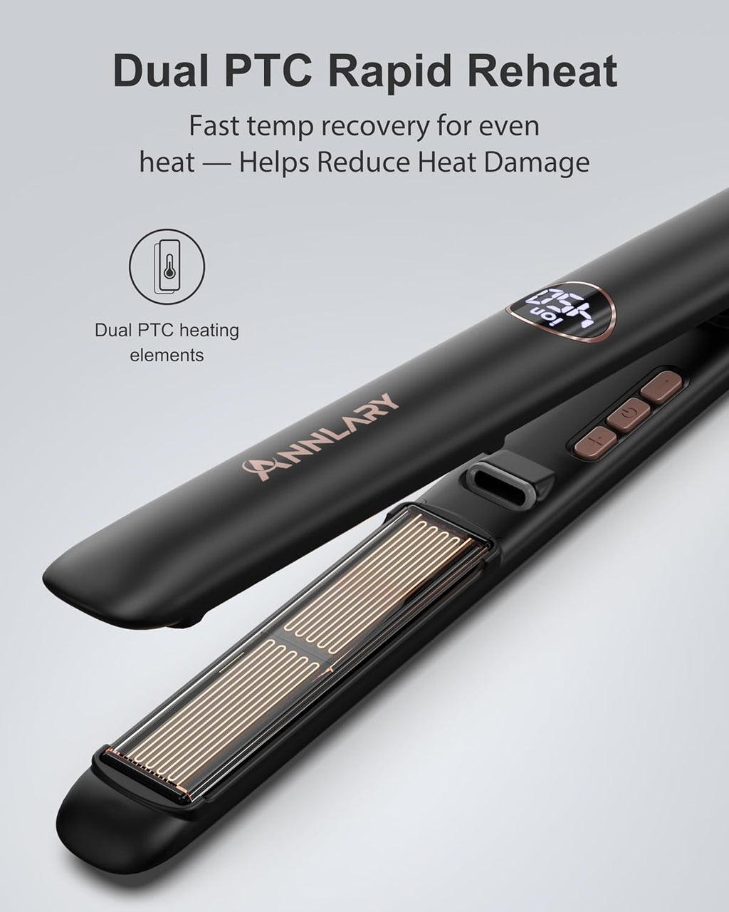 1 Inch Hair Straightener Flat Iron | 15s Fast Heating, Professional Titanium Ceramic Ionic Dual Voltage Straighteners