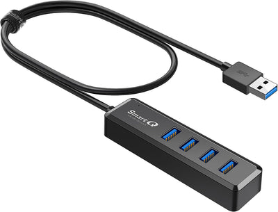 H302S USB 3.0 Hub, 4-Port USB Expander with 2ft Long Cable, High-Speed Data Transfer, Compatible with Laptop, PC