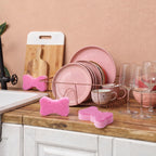 12 Pack Pink Bow Sponges Preppy Dual Sided Non Scratch