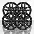 Set of 4 Gloss Black 18" 5 Split Spoke Wheel Skins for 19-22 Silverado 1500